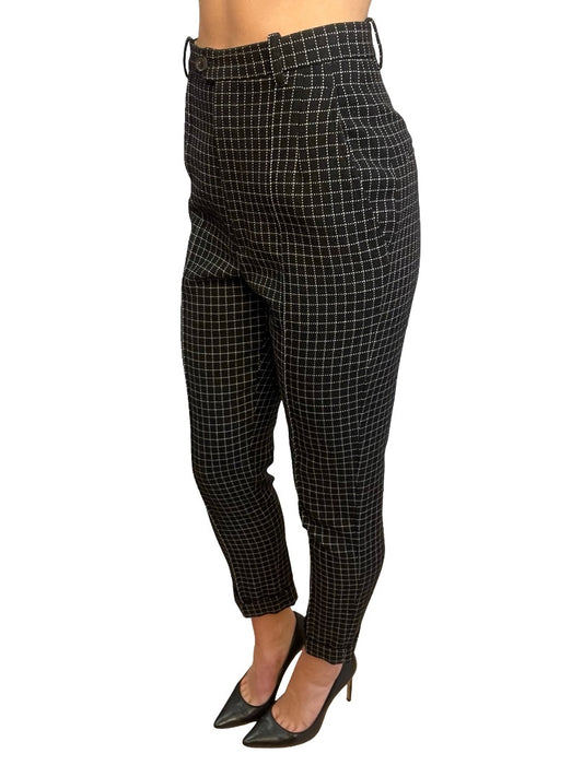 Isabel Marant Black / White Box Stitch Trousers. Size: 38