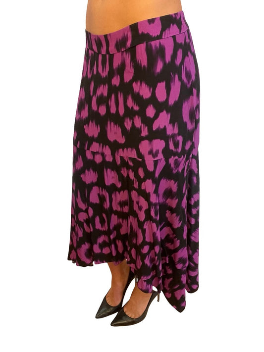 Husk Purple Leopard Skirt. Size: 12