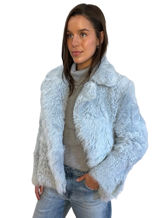 Scanlan Theodore Blue Lambskin Shearling Coat. Size: OS