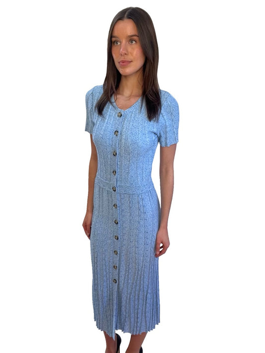 Altuzarra Blue Knit Button Down Maxi Dress. Size: S
