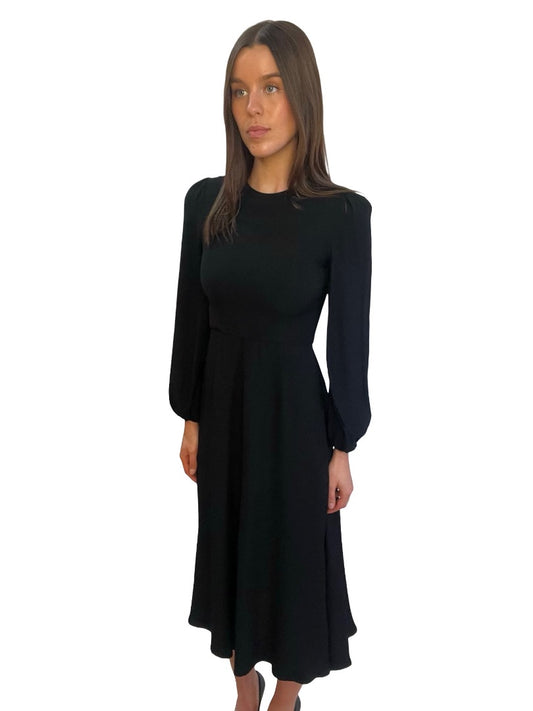 Zimmermann Black Long Puff Sleeve Maxi Dress. Size: 0