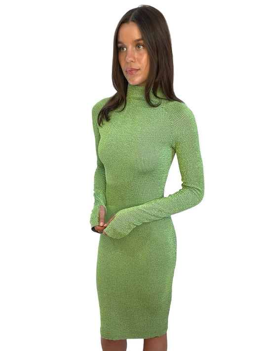 Camilla & Marc Green Textured Long Sleeve Dress. Size: 6