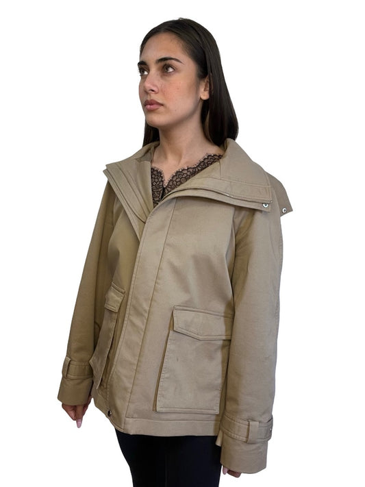 Scanlan Theodore Khaki Cotton Parka Jacket. Size: 8