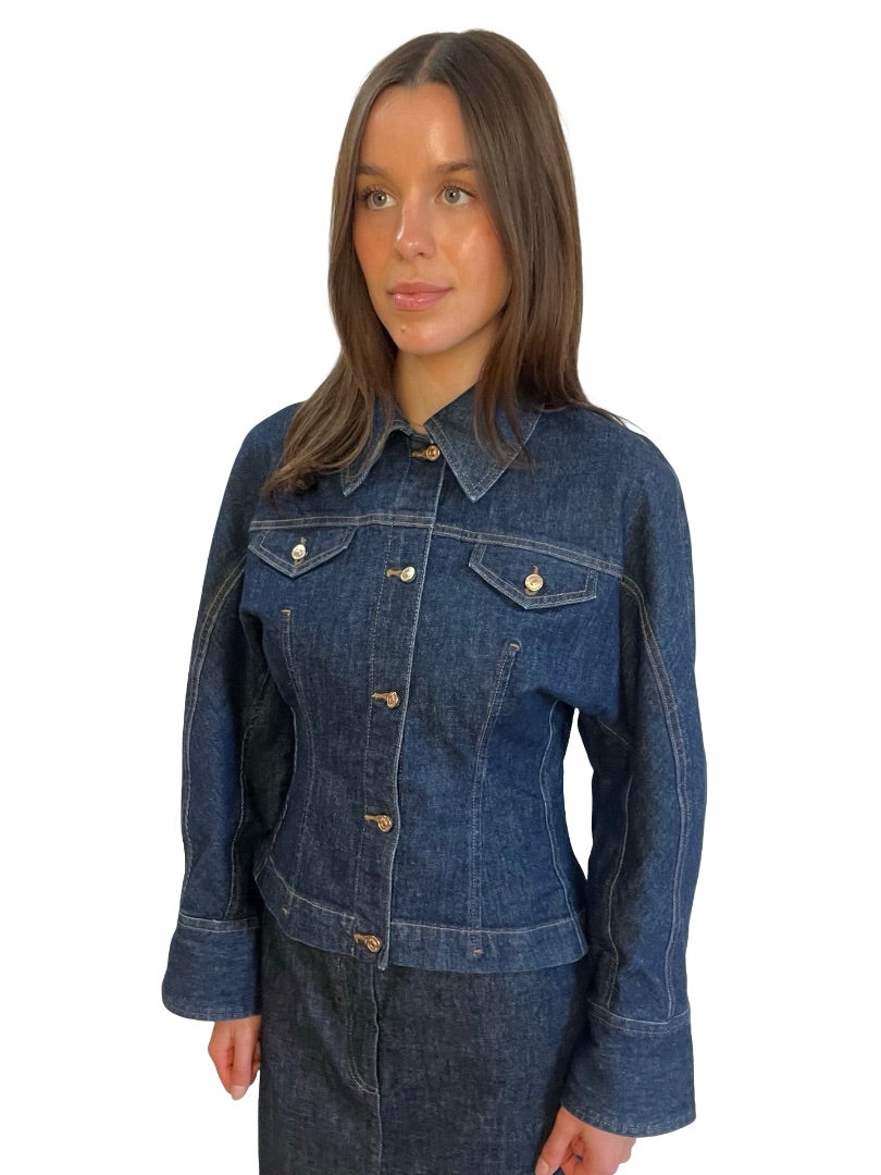 Scanlan Theodore Dark Blue Denim Jacket. Size: 8