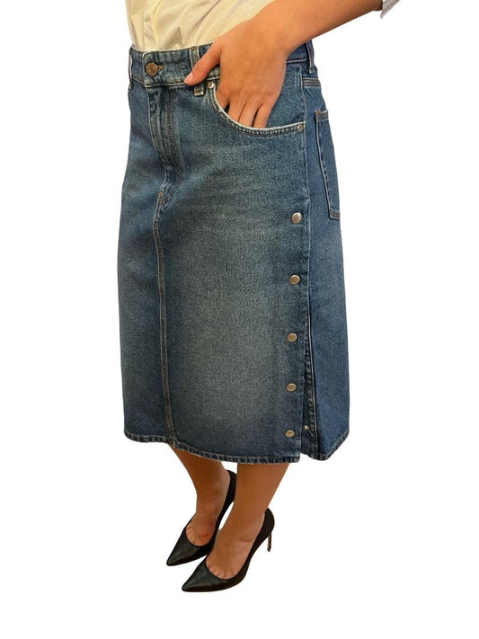 Stella McCartney Vintage Blue Denim Snap Button Skirt. Size: M