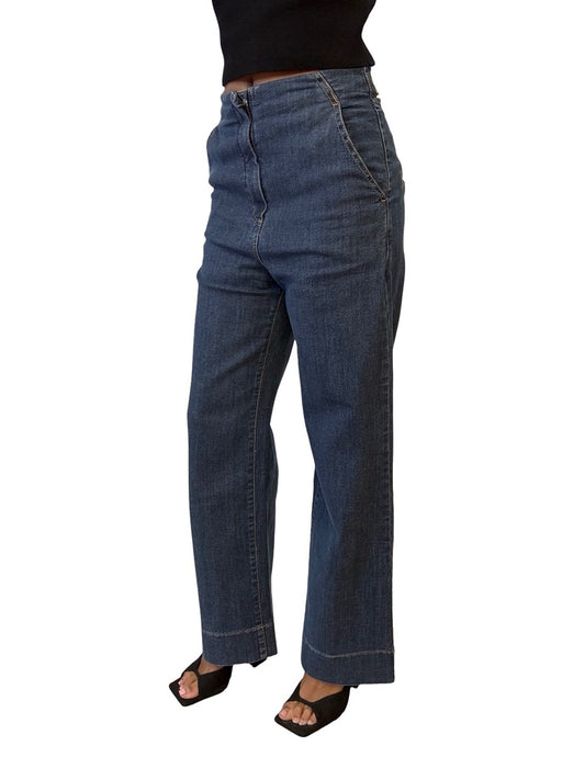 Scanlan Theodore Washed Indigo Wide Leg Jeans. Size: 6
