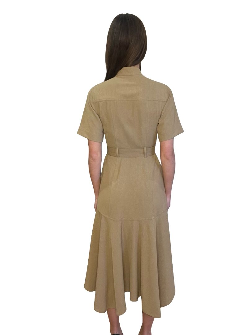 A.L.C. Khaki Belted Shirt Dress. Size: 0