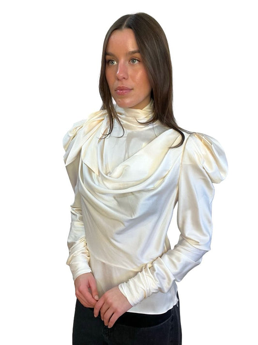 Zimmermann Off-White Ruched Blouse. Size: 2