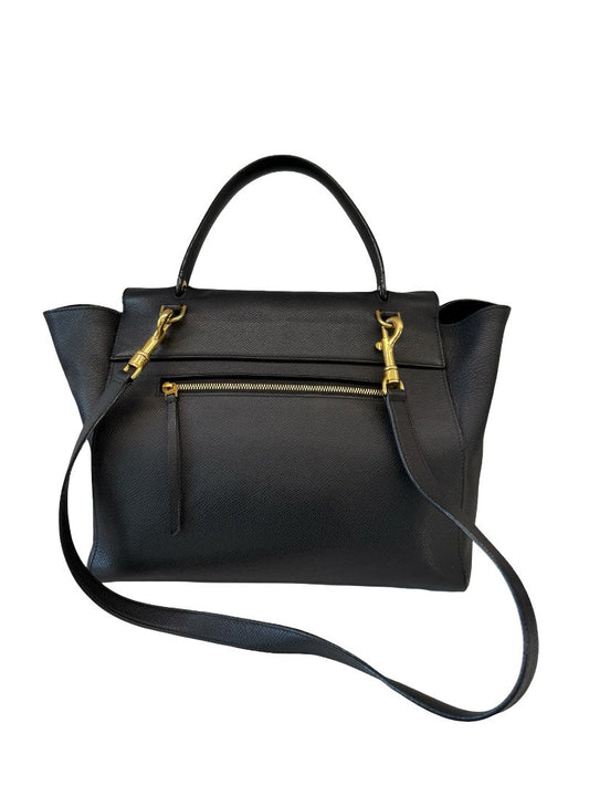 Celine Black Leather Belt Bag.