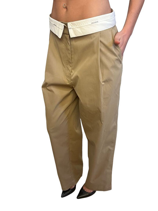 Camilla & Marc Beige Inside Out Waistband 'Alphonse' Pants. Size: 10