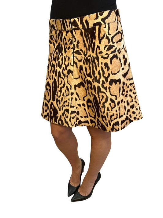 Gucci Leopard Print A Line Skirt. Size: 10-12
