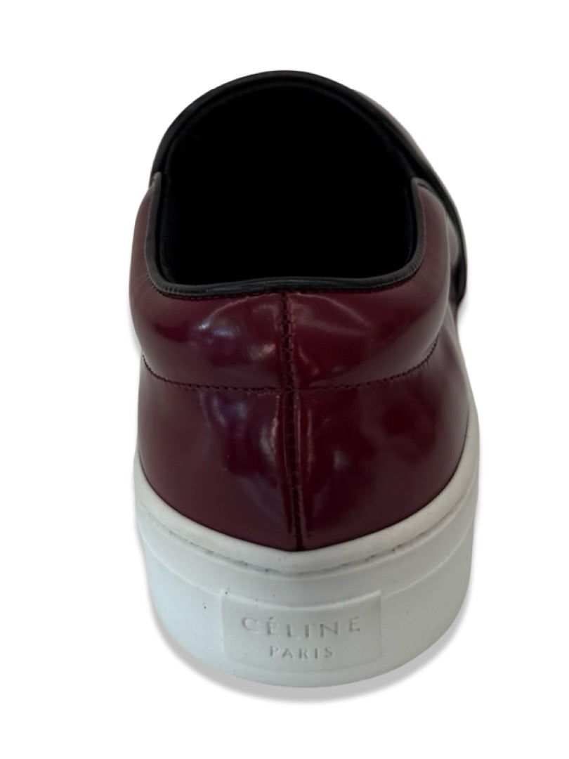 Celine Burgundy Skate Spazz Slip Ons. Size: 36