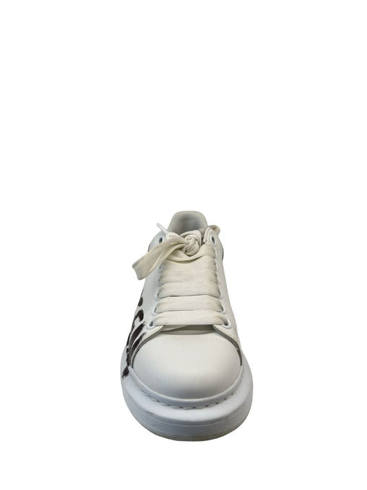 Alexander McQueen White Leather Graffiti Sneakers. Size: 36.5