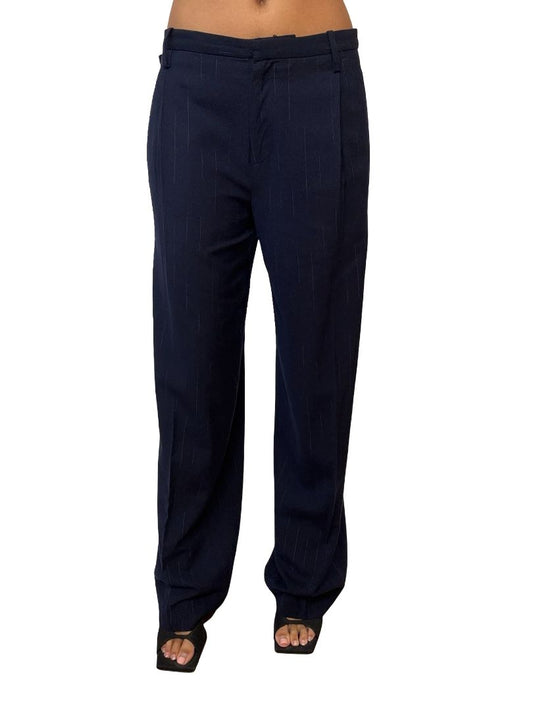 Dion Lee Navy Pinstripe Suit Pants. Size: 6