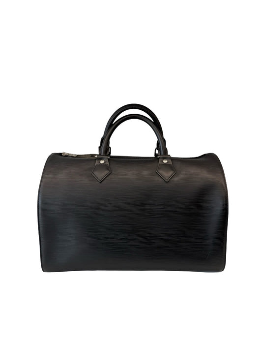 Louis Vuitton Black Epi Leather 35 Speedy Handbag.