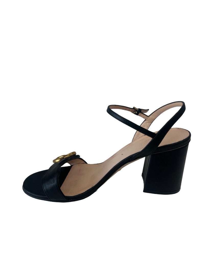 Gucci Black Leather Block Heel. Size: 37
