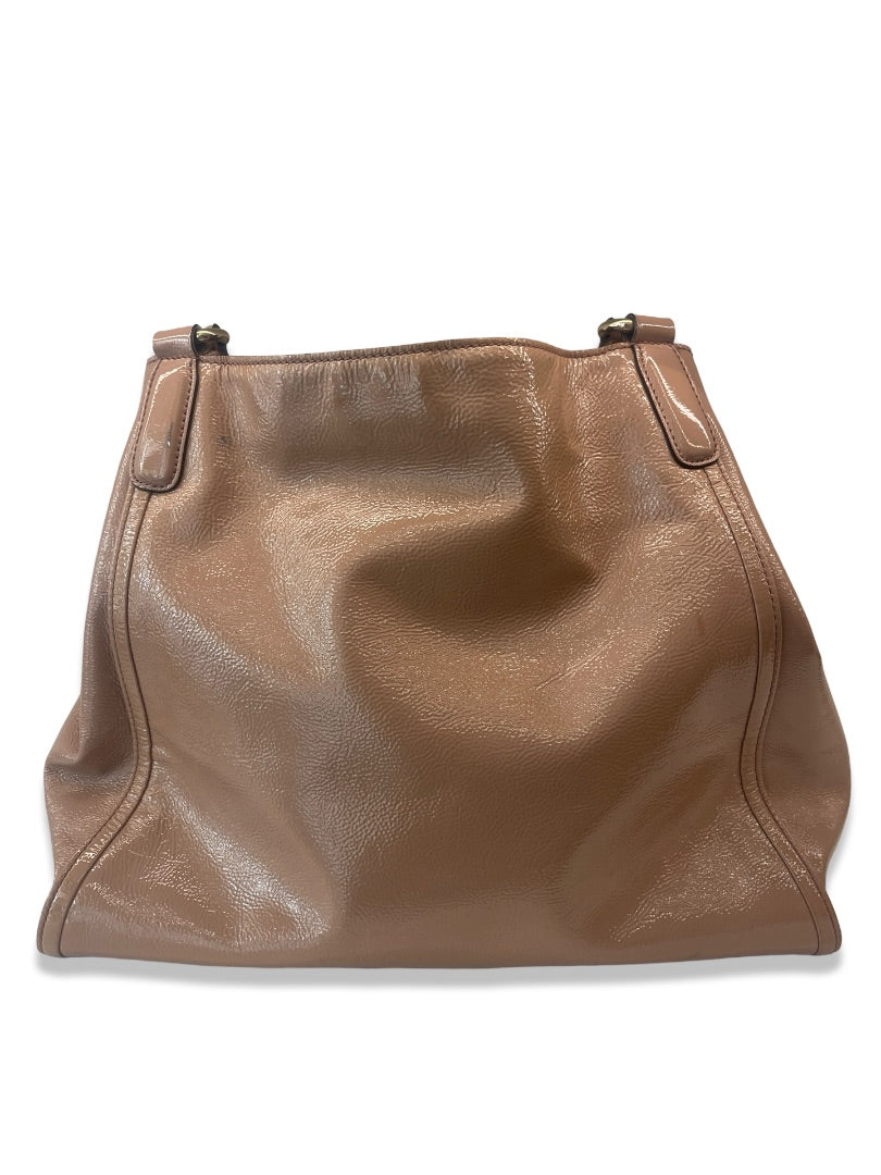 Gucci Nude Patent Leather Soho Tote Bag.