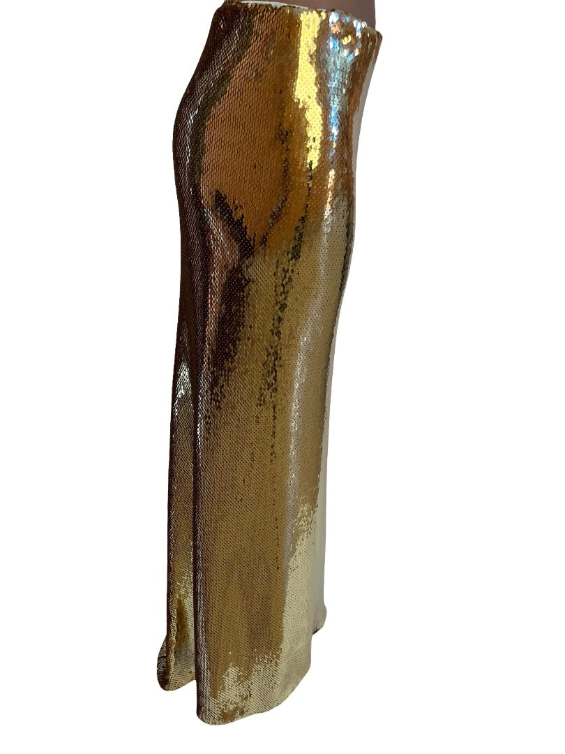 N21 Gold Sequin Maxi Skirt. Size: 40