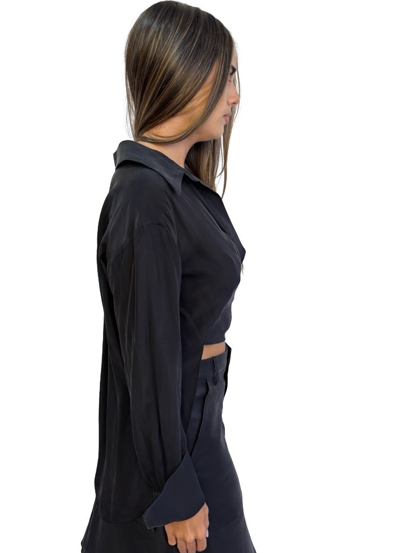 Gauge 81 Black Silk Shirt. Size: XS