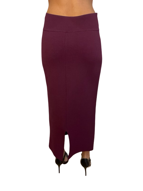 Scanlan Theodore Purple Crepe Knit Skirt. Size: L