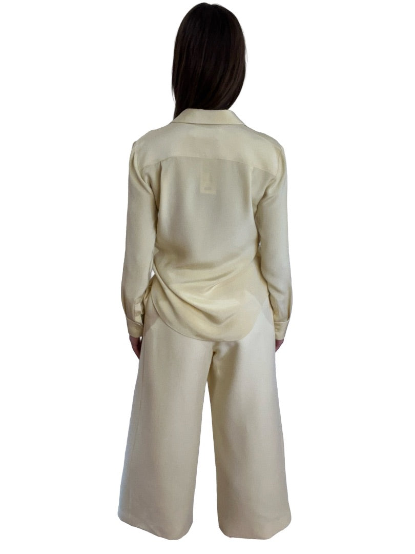 Brandon Maxwell Lemon Pleated Trousers. Size: 2