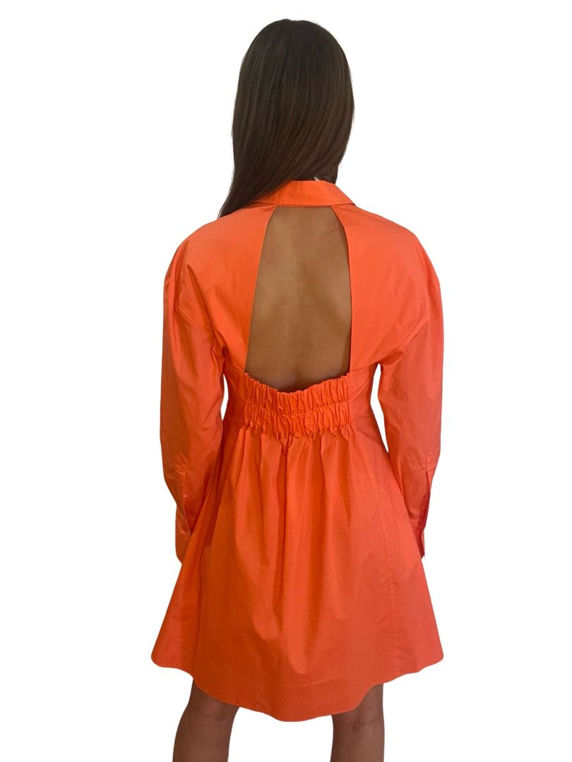 Scanlan Theodore Orange Cut-Out Shirt Dress. Size: 10
