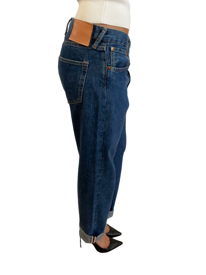 Acne Studios Blue Button Up Straight Leg Jeans. Size: 33