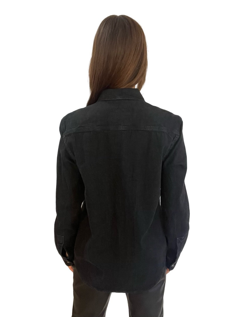 Givenchy Black Denim Shirt w/ Studs. Size: S