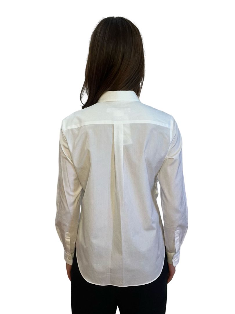 Comme Des Garcons White Exaggerated Ruffle Shirt. Size: S