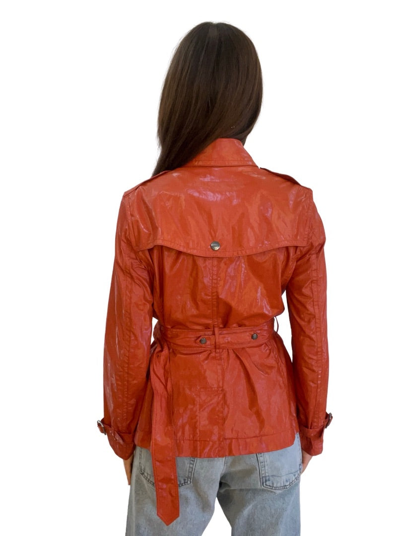 Burberry Brit Orange Rain Jacket. Size: 10