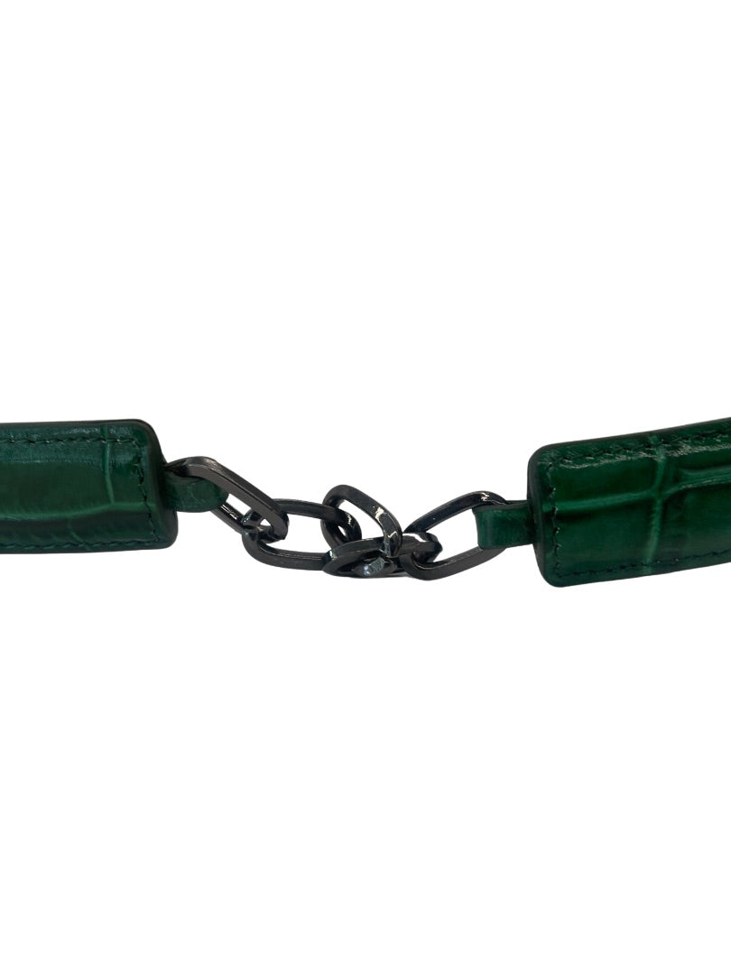 Estilo Emporio Green Croc Leather Belt. Size: L