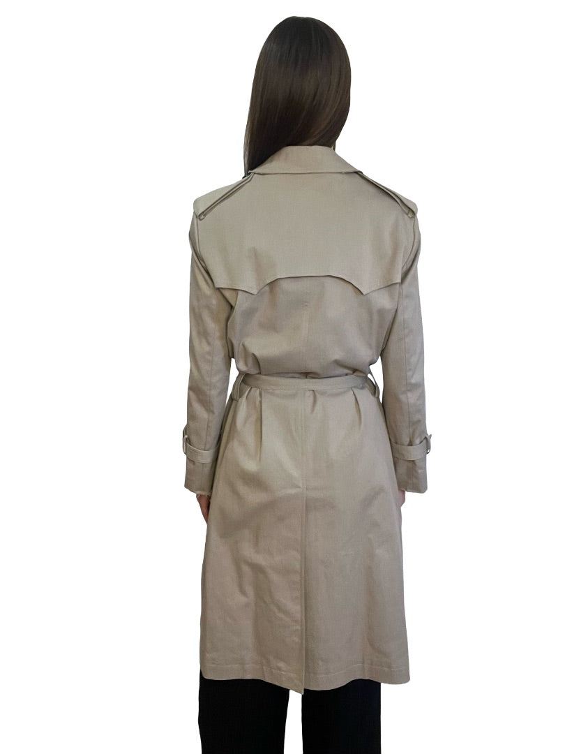 Zadig & Voltaire Beige Frayed Hem Double Breasted Trench. Size: XS