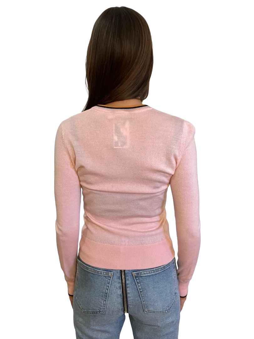 Zimmermann Pink 'Dancer Intarsia' Merino Wool Sweater. Size: 0