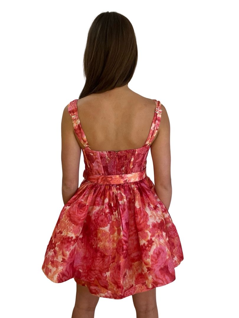 Zimmermann Pink Floral 'Hide Tide' Mini Dress. Size: 2