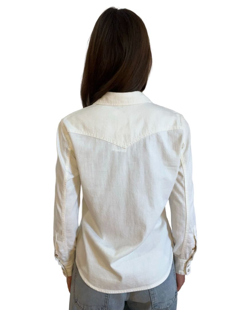 Scanlan Theodore Cream Pocketed Shirt. Size: 6
