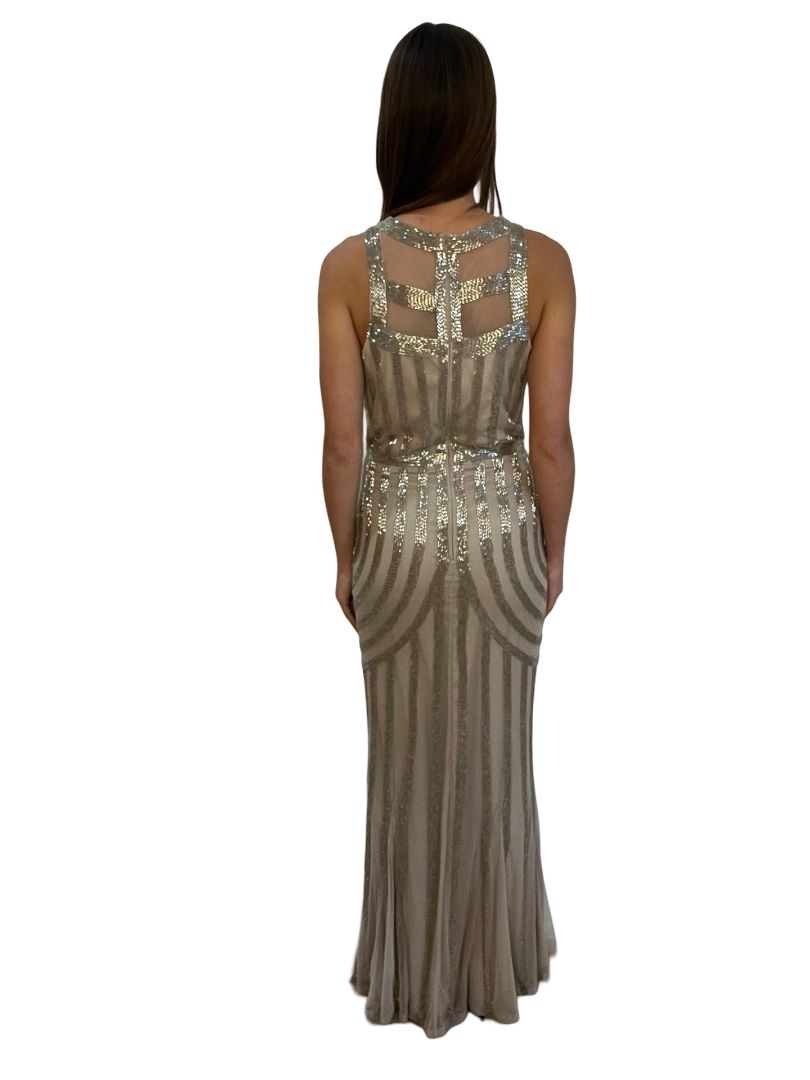 Rachel Gilbert Nude Camille Gown. Size: 3