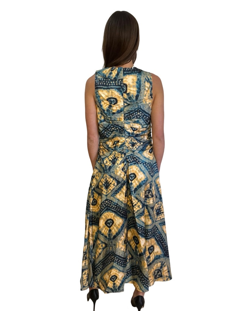 Ulla Johnson Orange / Green Ruffle Print Dress. Size: 10