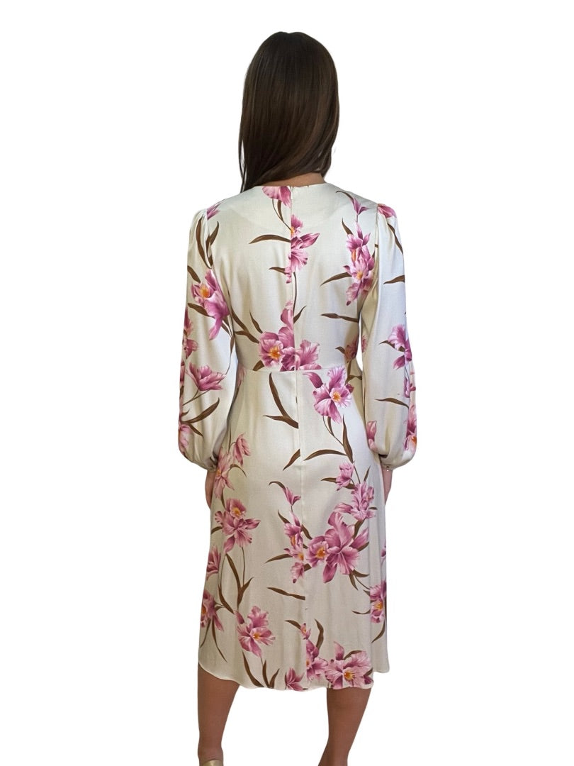 Zimmermann Purple / Beige Corsage Knot Midi Dress.. Size: 2