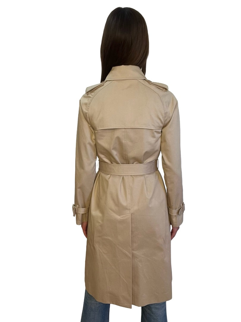 A.P.C Tan 'Greta' Trench Coat. Size: 34