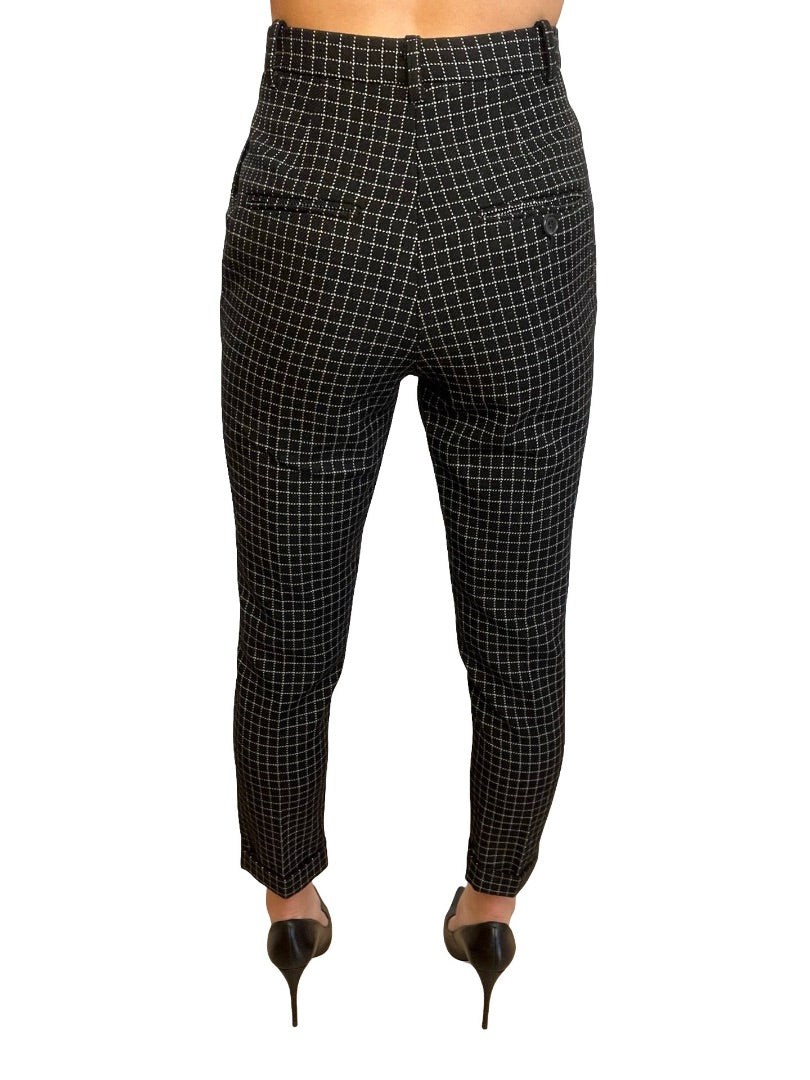 Isabel Marant Black / White Box Stitch Trousers. Size: 38