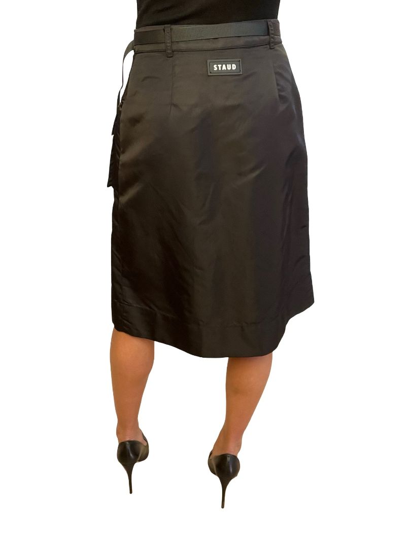 Staud Black Cargo Style Zip Skirt. Size: S