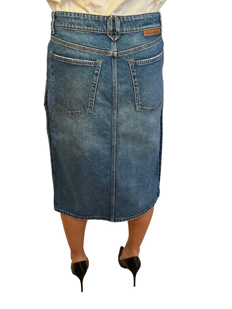 Stella McCartney Vintage Blue Denim Snap Button Skirt. Size: M