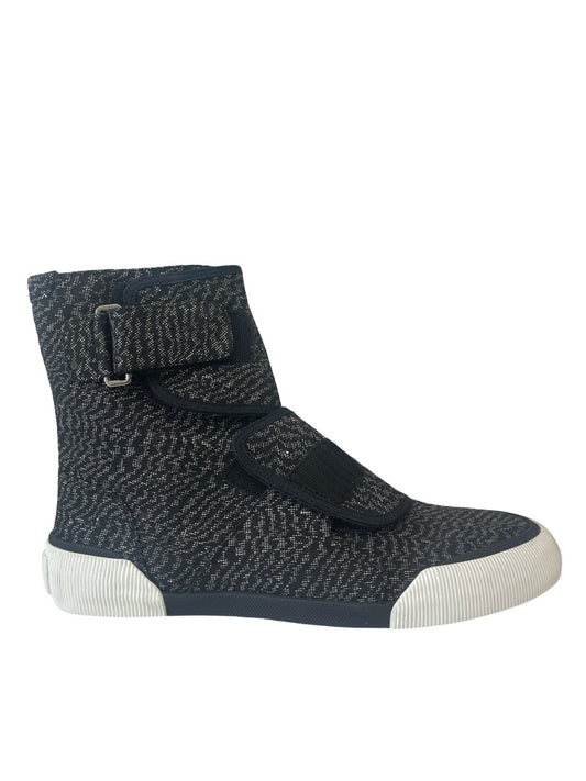 Lanvin Black / White High Top Velcro Sneaker. Size: 7