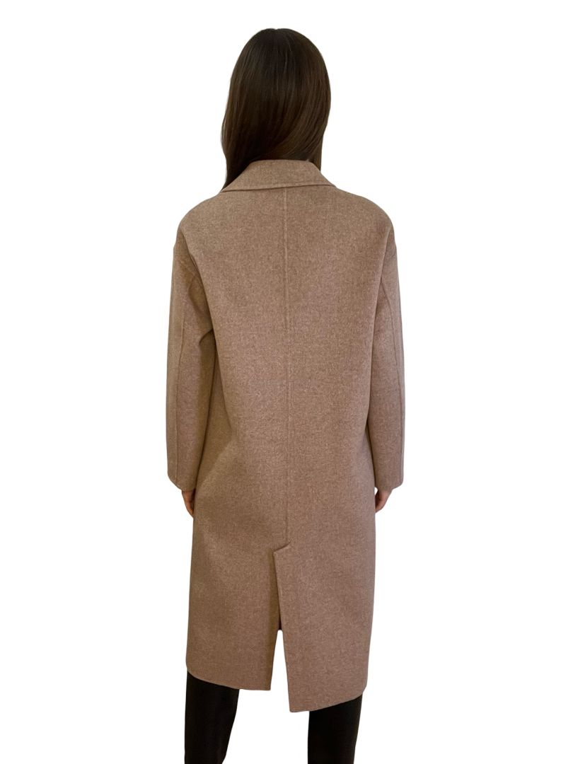 Husk Beige Wool Coat. Size: S