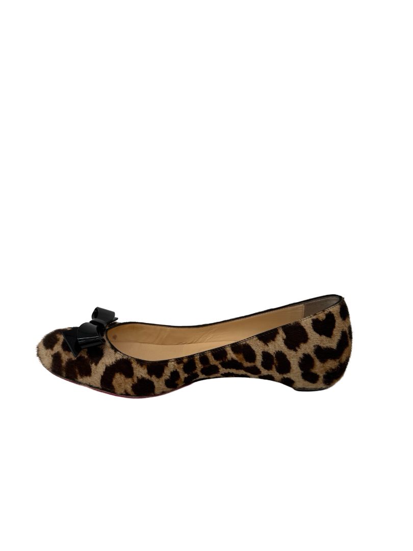Christian Louboutin Leopard Ballet Flats W Bow. Size: 37.5