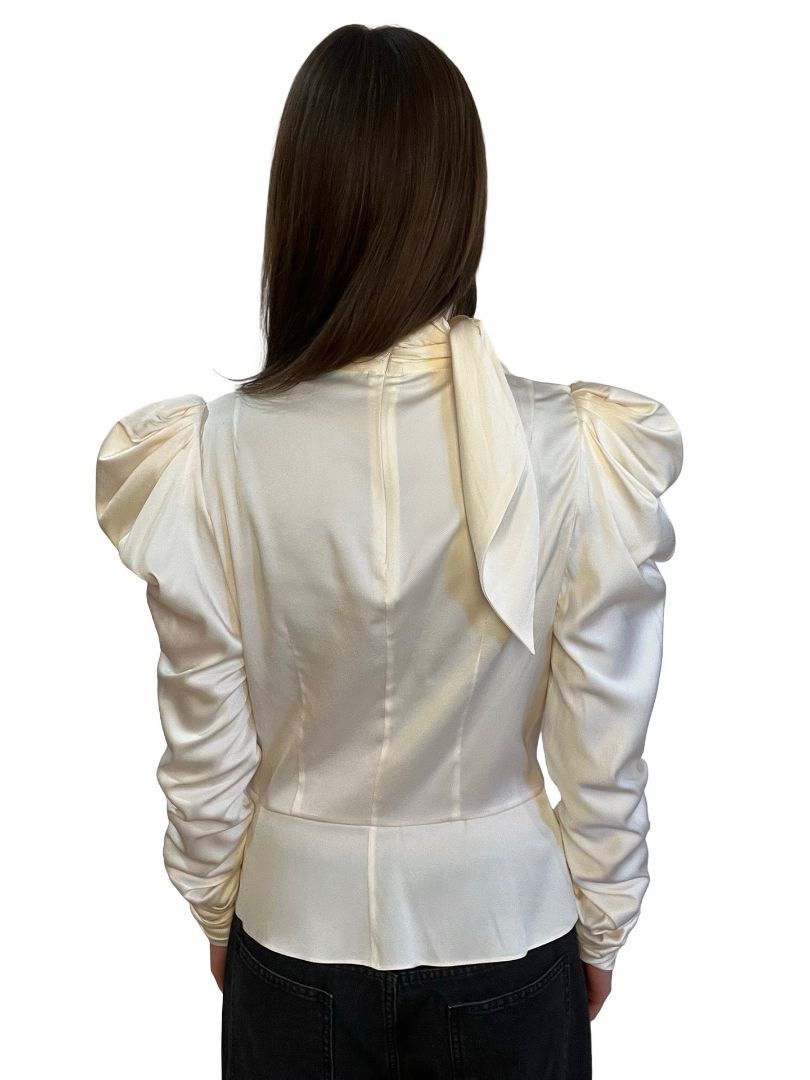 Zimmermann Off-White Ruched Blouse. Size: 2