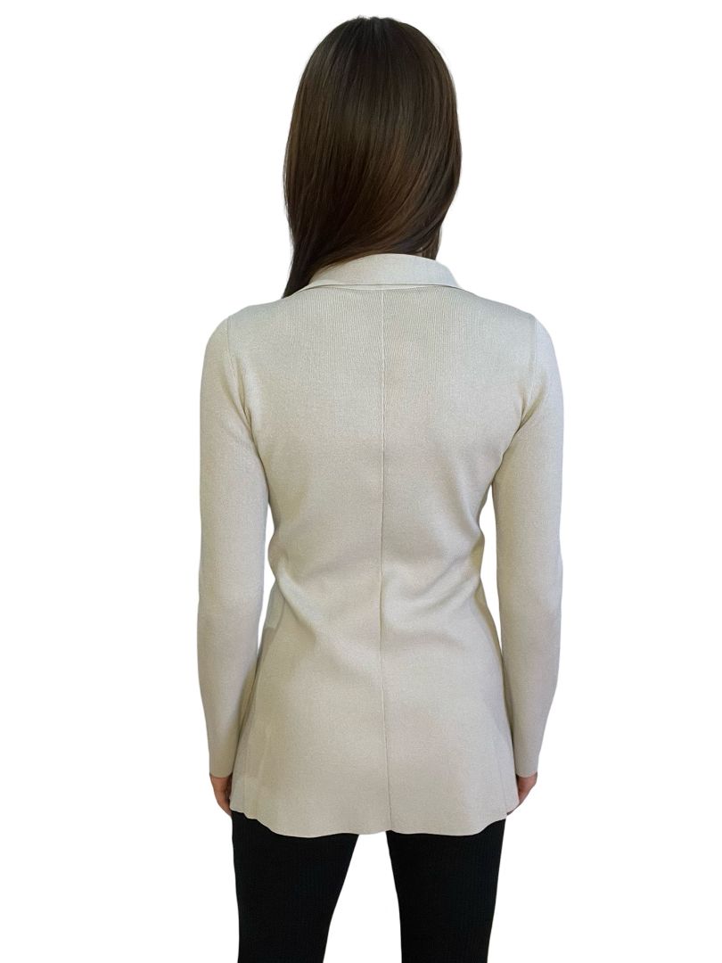 Scanlan Theodore Grey Crepe Knit Wrap Cardigan. Size: L
