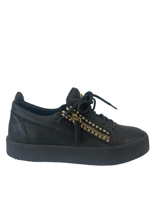 Giuseppe Zanotti Black Sneaker w/ Zippers. Size: 36