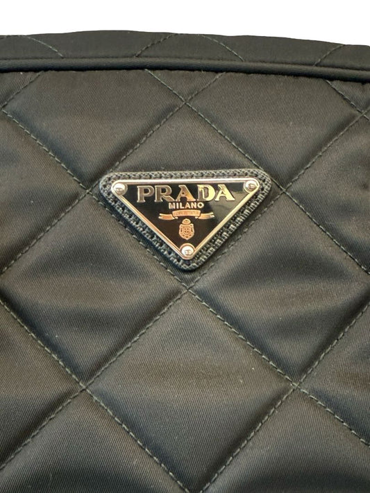 Prada Black Tessuto Quilted Bowling Bag.