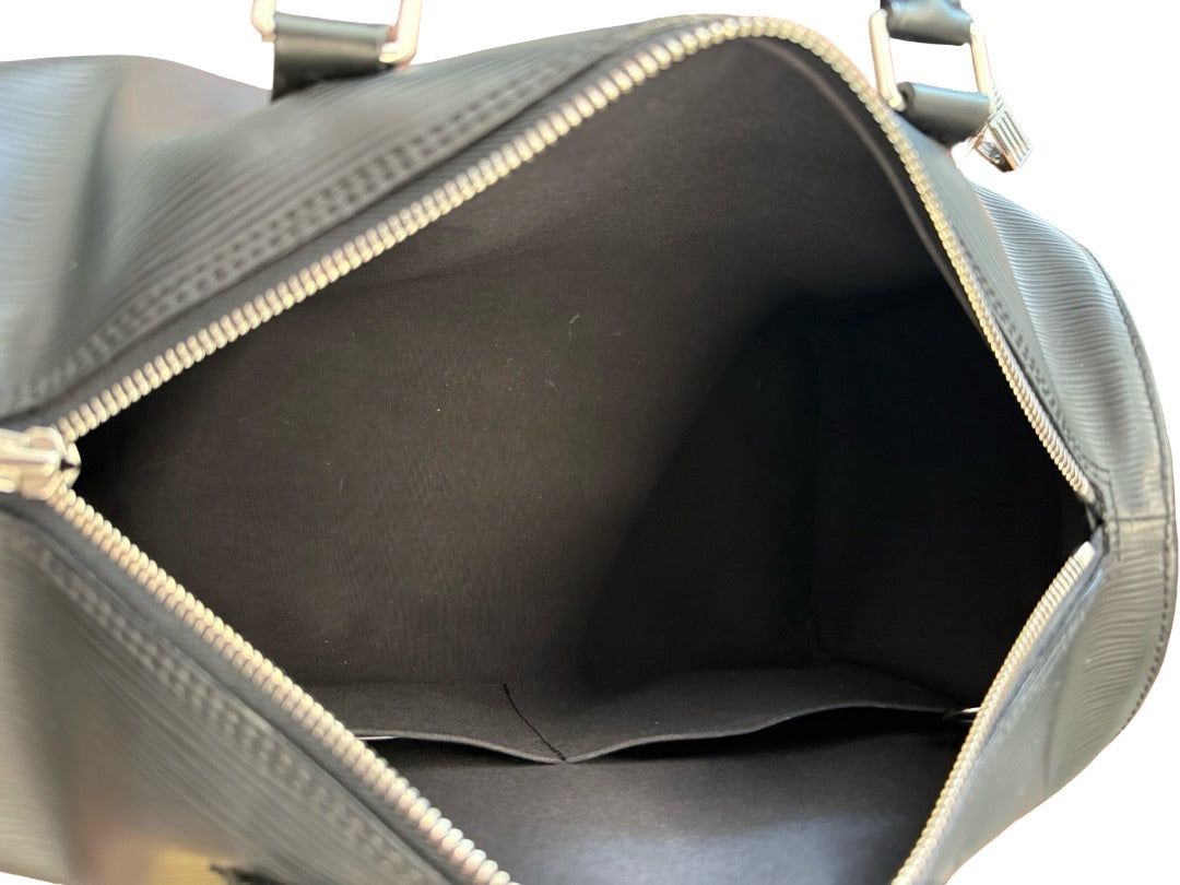 Louis Vuitton Black Epi Leather 35 Speedy Handbag.